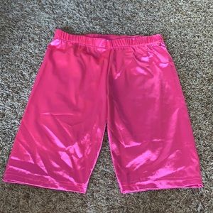 Hot pink biker shorts